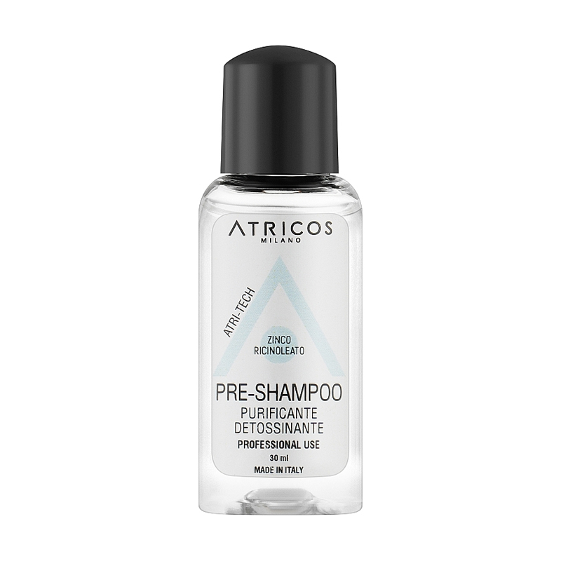 Очищувальний детокс-шампунь для волосся Atricos Milano Atri-Tech Pre-Shampoo Purifying Detoxifying з цинком, 30 мл